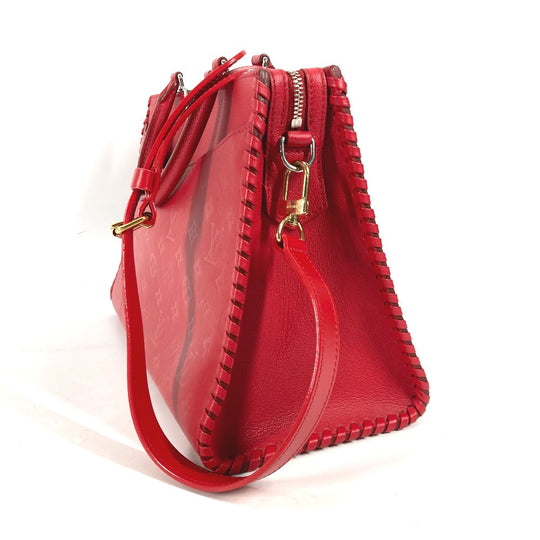 LOUIS VUITTON Shoulder Bag M54146 leather Red Monogram Very Zip Tote Women Used Authentic