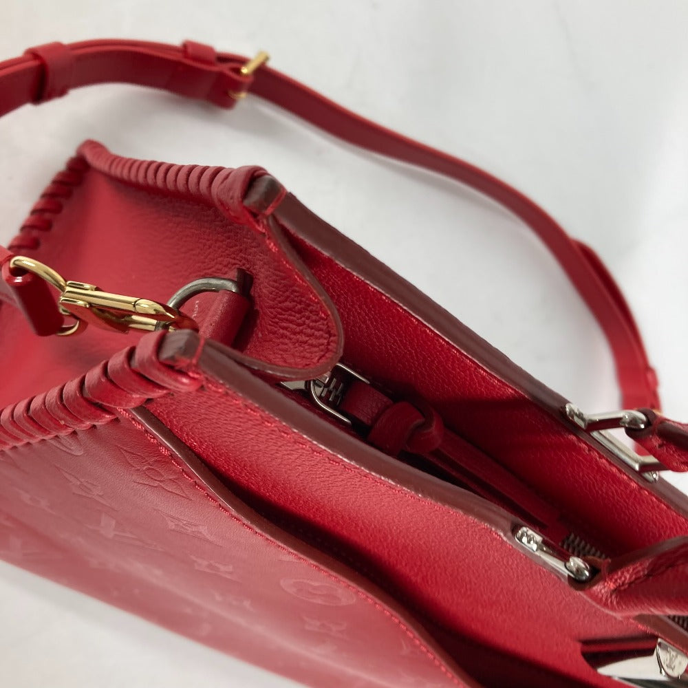 LOUIS VUITTON Shoulder Bag M54146 leather Red Monogram Very Zip Tote Women Used Authentic