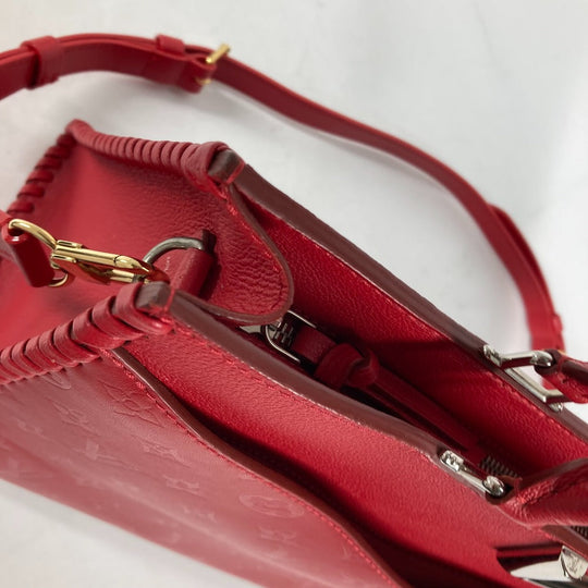 LOUIS VUITTON Shoulder Bag M54146 leather Red Monogram Very Zip Tote Women Used Authentic