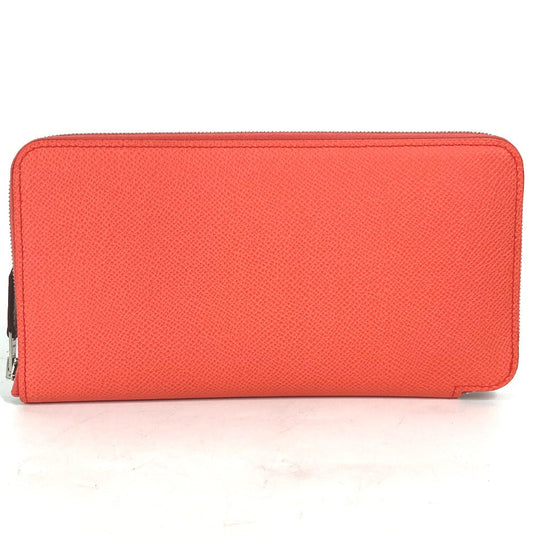 HERMES Long Wallet Purse Epsom pink Azap long silk in Women Used Authentic