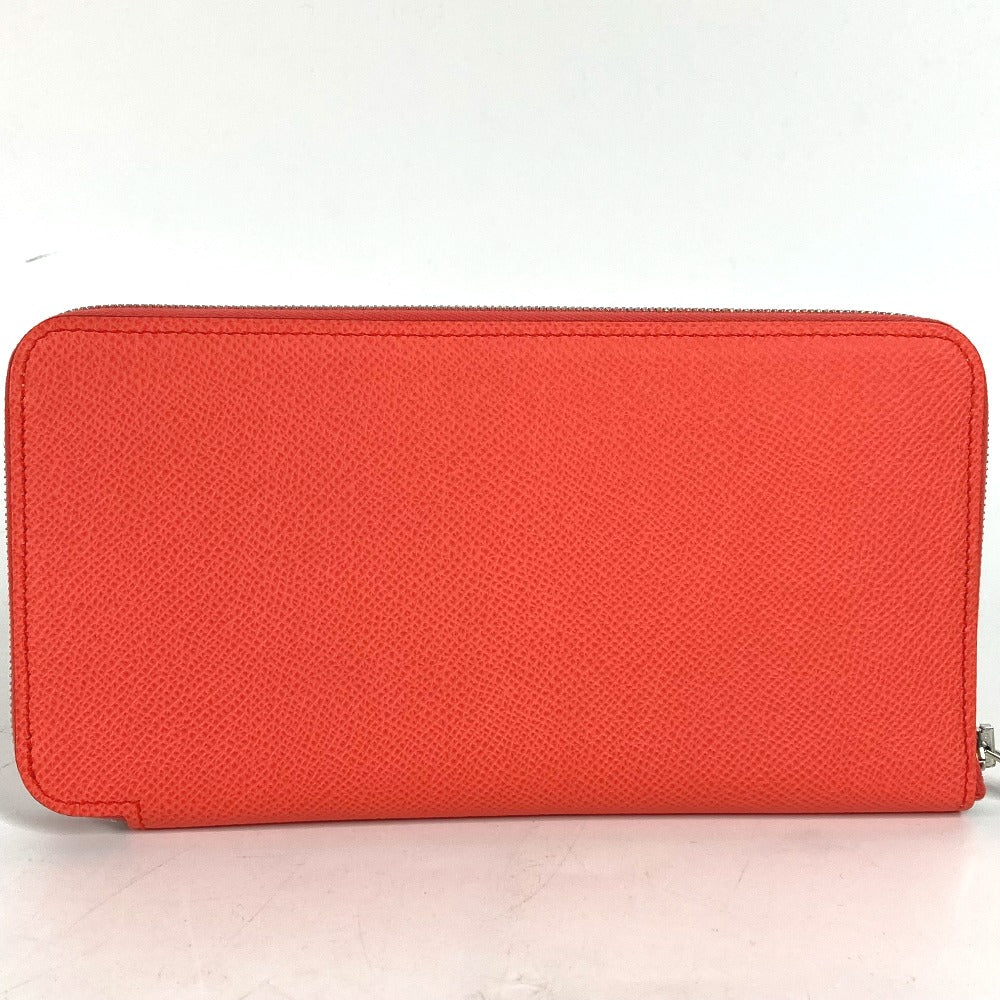 HERMES Long Wallet Purse Epsom pink Azap long silk in Women Used Authentic