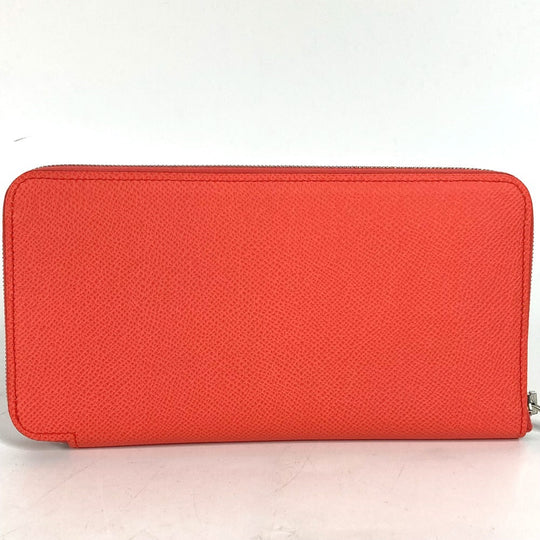 HERMES Long Wallet Purse Epsom pink Azap long silk in Women Used Authentic