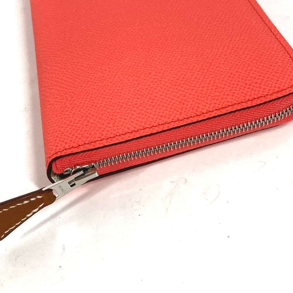 HERMES Long Wallet Purse Epsom pink Azap long silk in Women Used Authentic