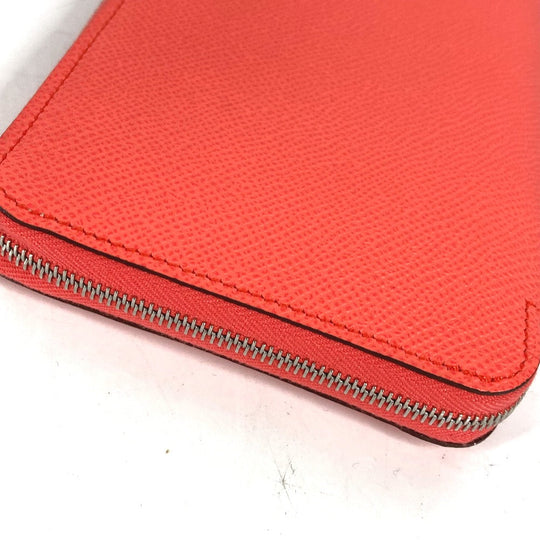 HERMES Long Wallet Purse Epsom pink Azap long silk in Women Used Authentic