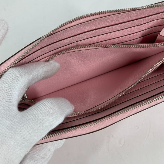 HERMES Long Wallet Purse Swift pink Long wallet Azap Long Women Used Authentic