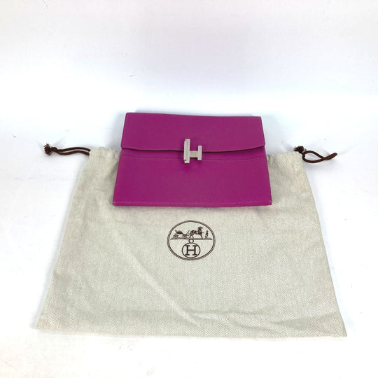 HERMES Clutch bag Shave pink flap cinematic