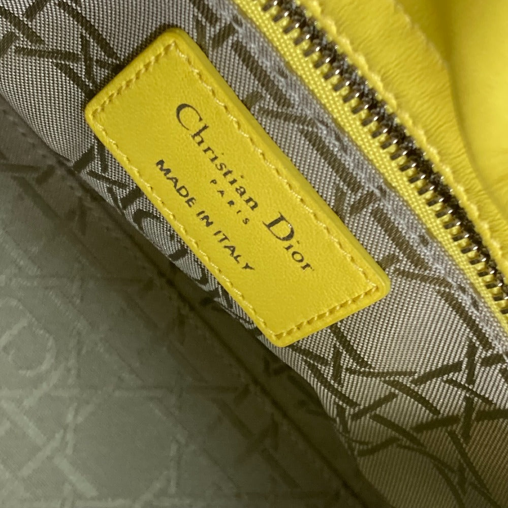 Dior Handbag M0532PCAL lambskin yellow Lady Dior LADYDIOR My ABCDior Women Used Authentic