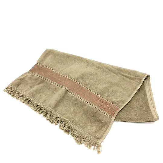 HERMES towel cotton gray fringe Yachting logo Women Used Authentic