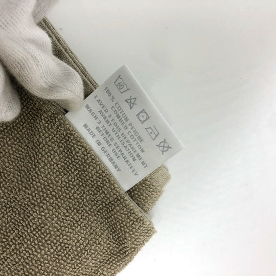 HERMES towel cotton gray fringe Yachting logo Women Used Authentic