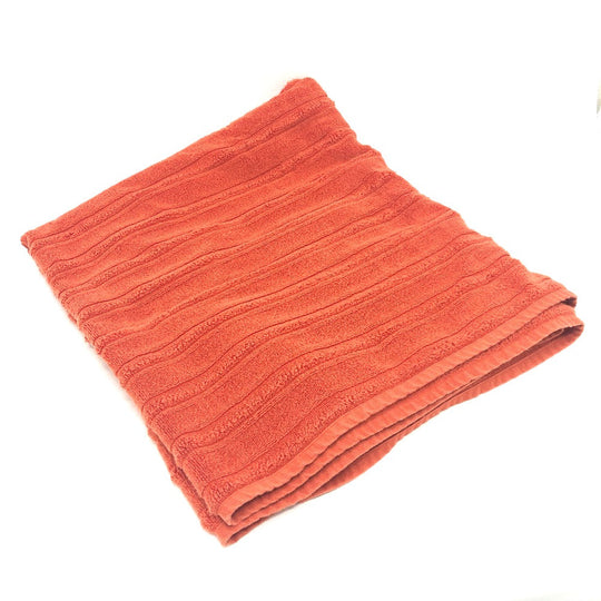 HERMES towel cotton Orange labyrinth Women Used Authentic