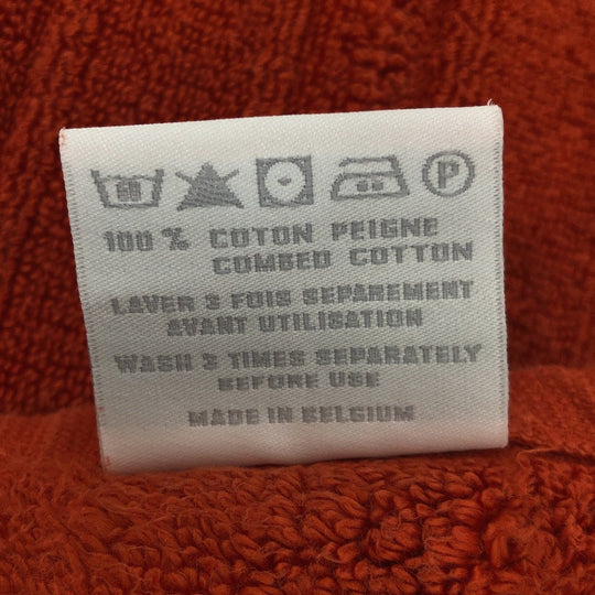 HERMES towel cotton Orange labyrinth Women Used Authentic