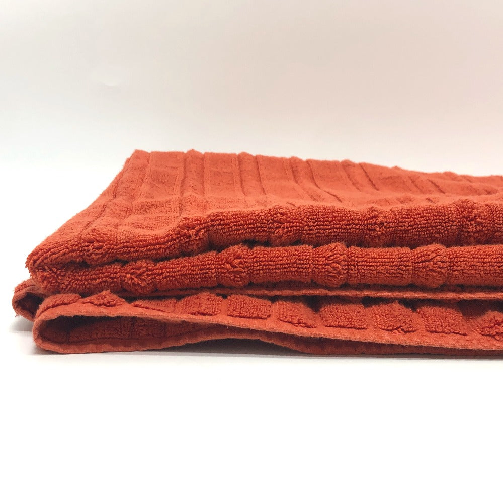 HERMES towel cotton Orange labyrinth Women Used Authentic
