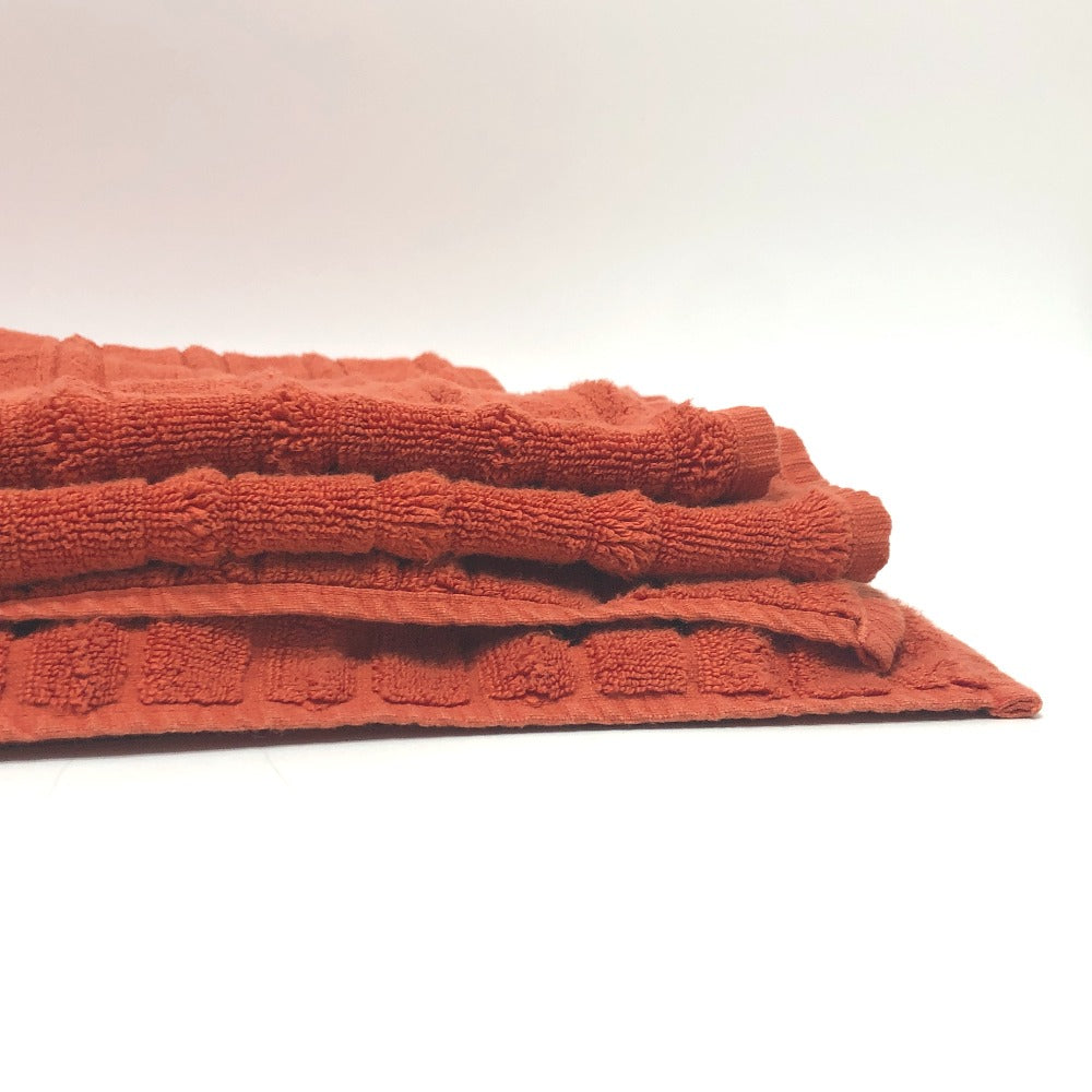 HERMES towel cotton Orange labyrinth Women Used Authentic