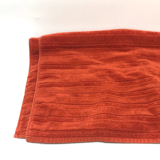 HERMES towel cotton Orange labyrinth Women Used Authentic
