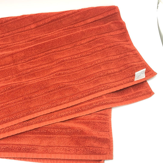 HERMES towel cotton Orange labyrinth Women Used Authentic