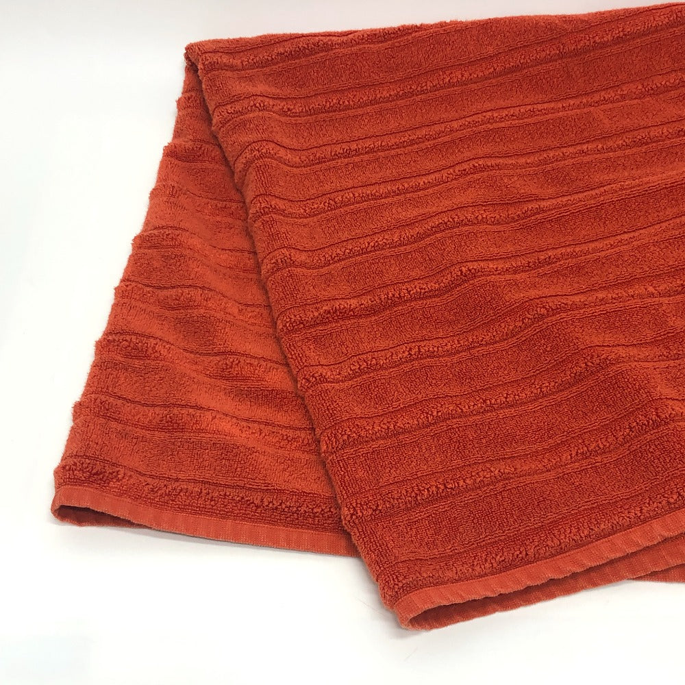 HERMES towel cotton Orange labyrinth Women Used Authentic
