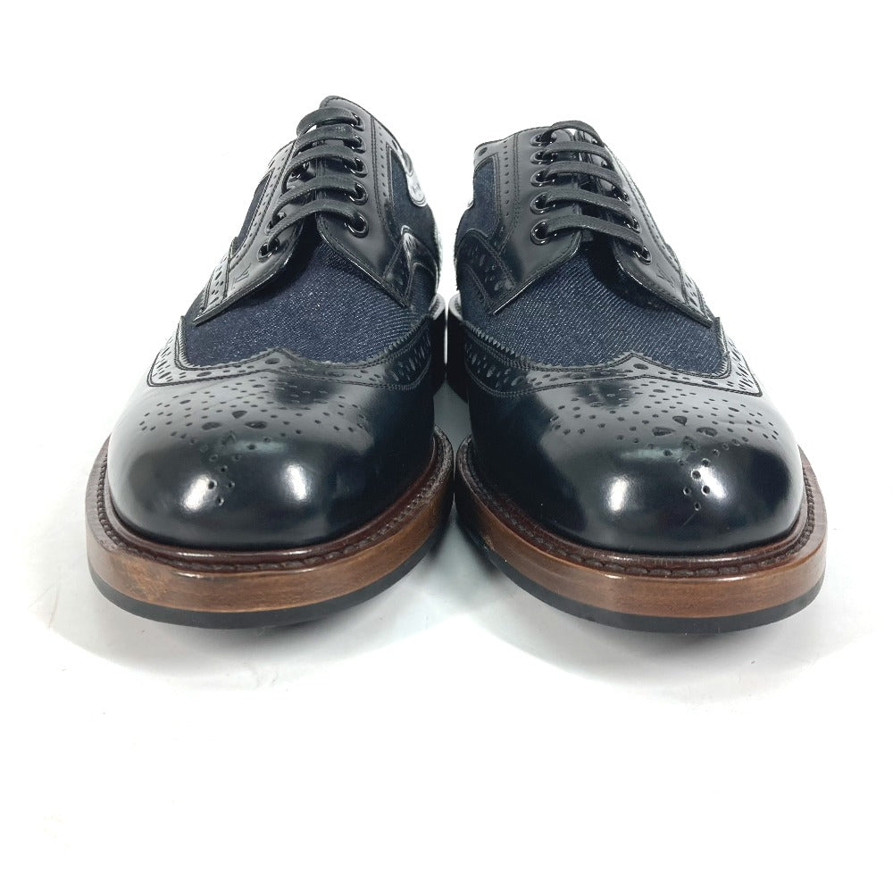 LOUIS VUITTON Dress shoes Leather, Denim Navy denim mens 5 Used Authentic
