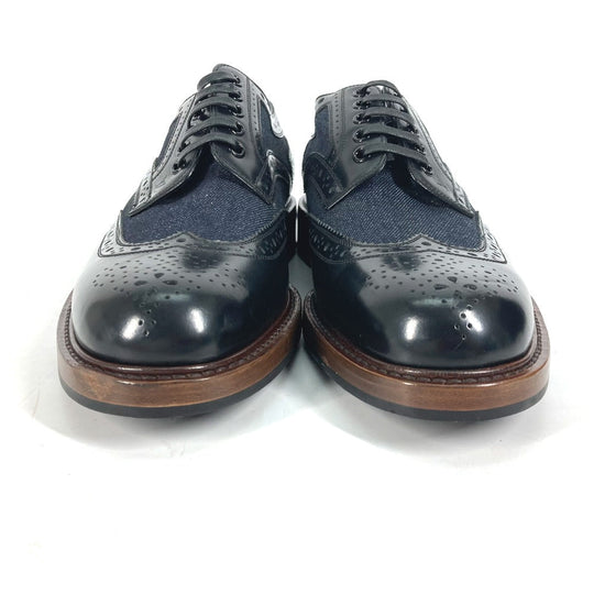 LOUIS VUITTON Dress shoes Leather, Denim Navy denim mens 5 Used Authentic