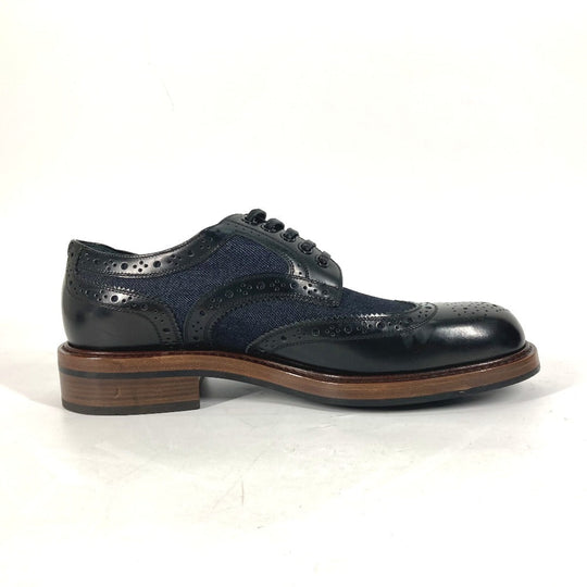 LOUIS VUITTON Dress shoes Leather, Denim Navy denim mens 5 Used Authentic