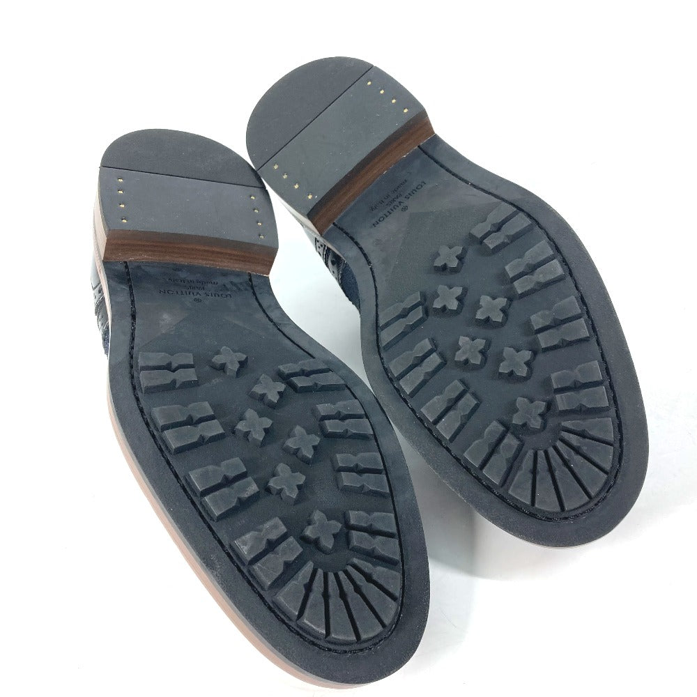 LOUIS VUITTON Dress shoes Leather, Denim Navy denim mens 5 Used Authentic