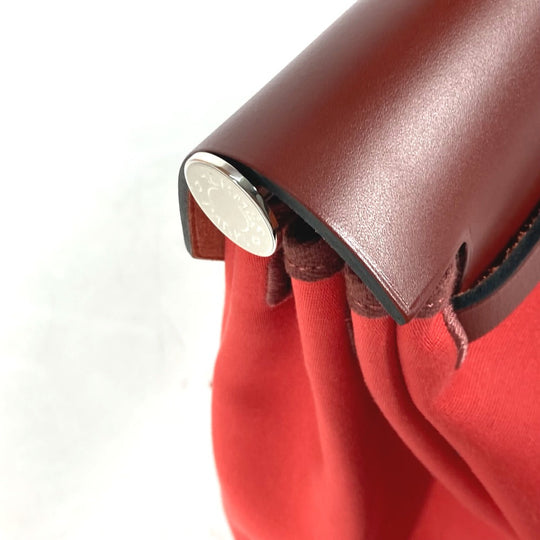 HERMES Shoulder Bag Toile H, Vash Hunter Red With porch Herbag Zip PM
