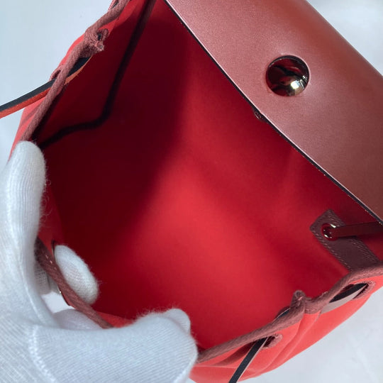 HERMES Shoulder Bag Toile H, Vash Hunter Red With porch Herbag Zip PM