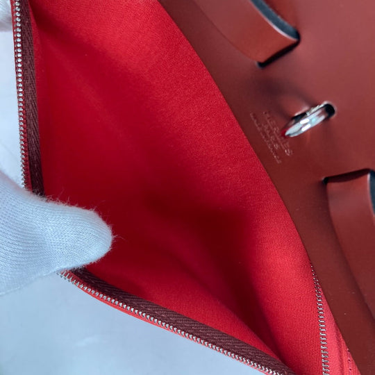 HERMES Shoulder Bag Toile H, Vash Hunter Red With porch Herbag Zip PM