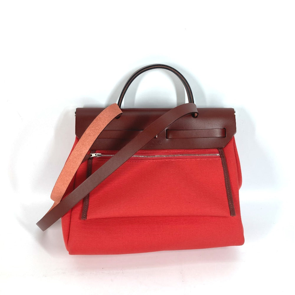 HERMES Shoulder Bag Toile H, Vash Hunter Red With porch Herbag Zip PM