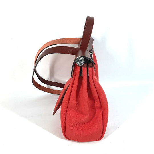 HERMES Shoulder Bag Toile H, Vash Hunter Red With porch Herbag Zip PM