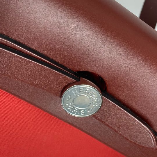 HERMES Shoulder Bag Toile H, Vash Hunter Red With porch Herbag Zip PM