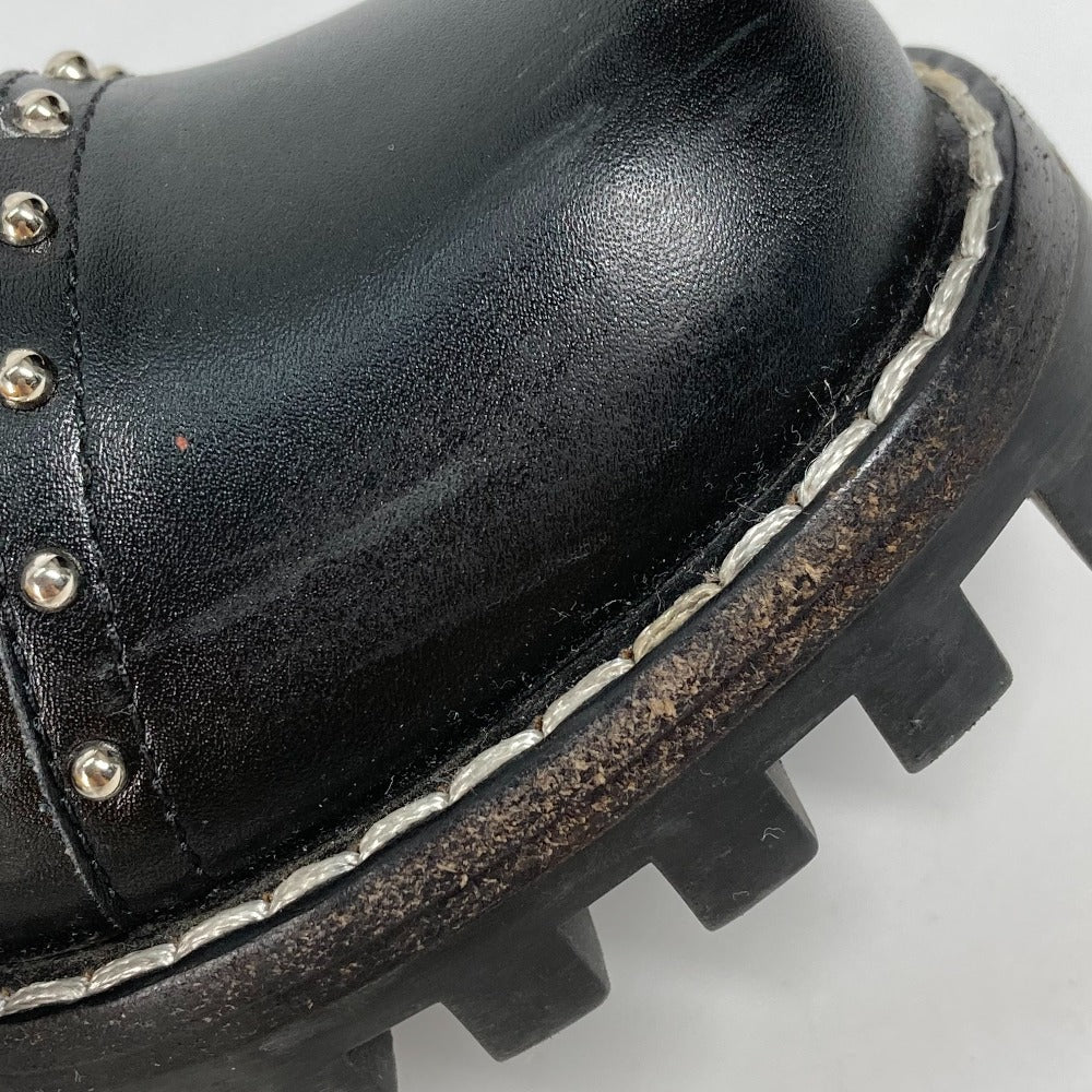 LOUIS VUITTON boots leather black Monogram Studs Women 37 Used Authentic