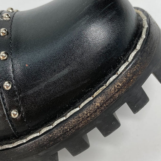 LOUIS VUITTON boots leather black Monogram Studs Women 37 Used Authentic