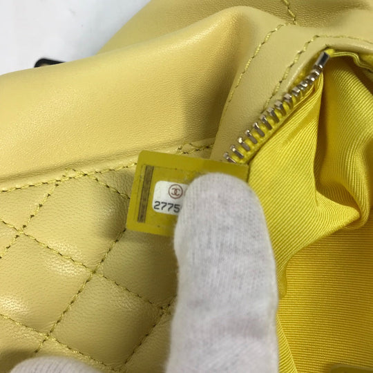 CHANEL Sling bag A57832 lambskin yellow Chain Belt Bag Waist Pouch CC COCO Mark Women Used Authentic