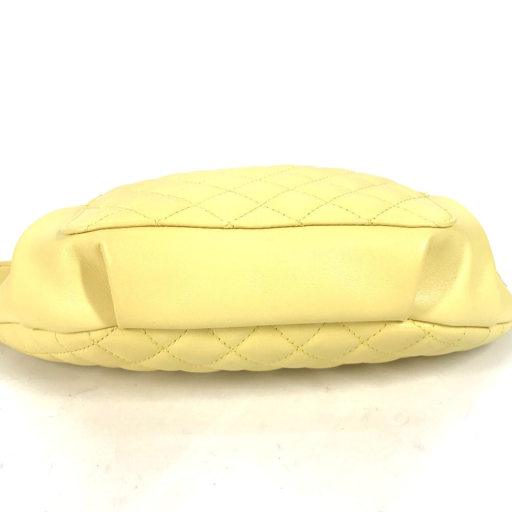 CHANEL Sling bag A57832 lambskin yellow Chain Belt Bag Waist Pouch CC COCO Mark Women Used Authentic