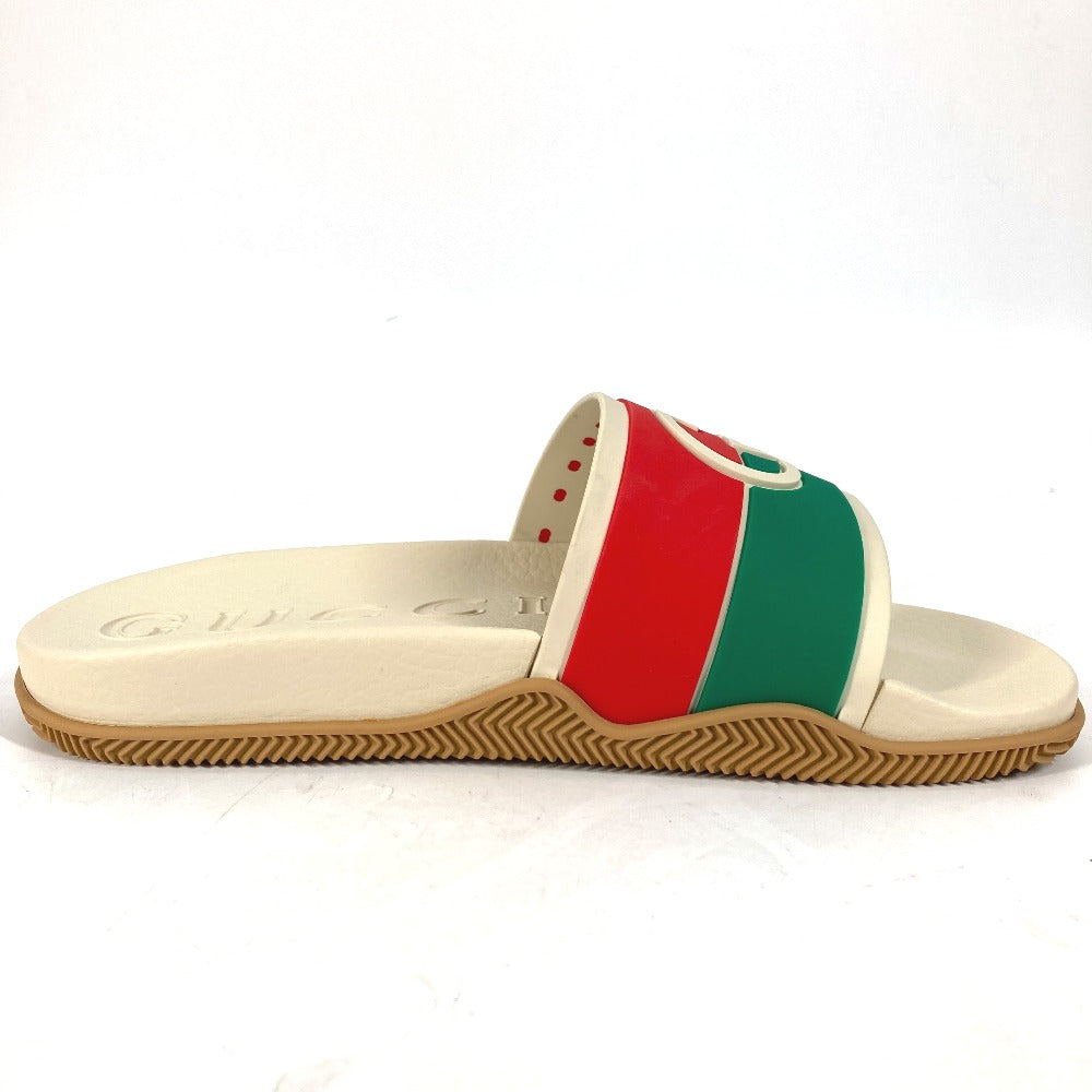 GUCCI Sandals 655265 rubber beige Sherry line GG mens 6 Used Authentic