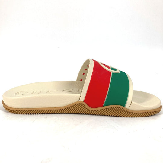 GUCCI Sandals 655265 rubber beige Sherry line GG mens 6 Used Authentic