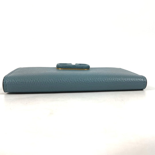 VALENTINO Folded wallet TW2P0T46RQR leather blue V logo mens Used Authentic