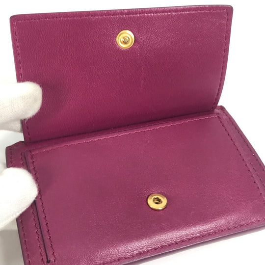 BOTTEGAVENETA Coin case leather purple Fragment case INTRECCIATO Women Used Authentic