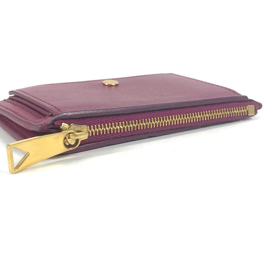 BOTTEGAVENETA Coin case leather purple Fragment case INTRECCIATO Women Used Authentic