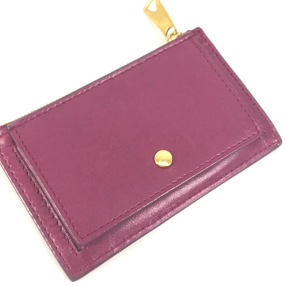 BOTTEGAVENETA Coin case leather purple Fragment case INTRECCIATO Women Used Authentic