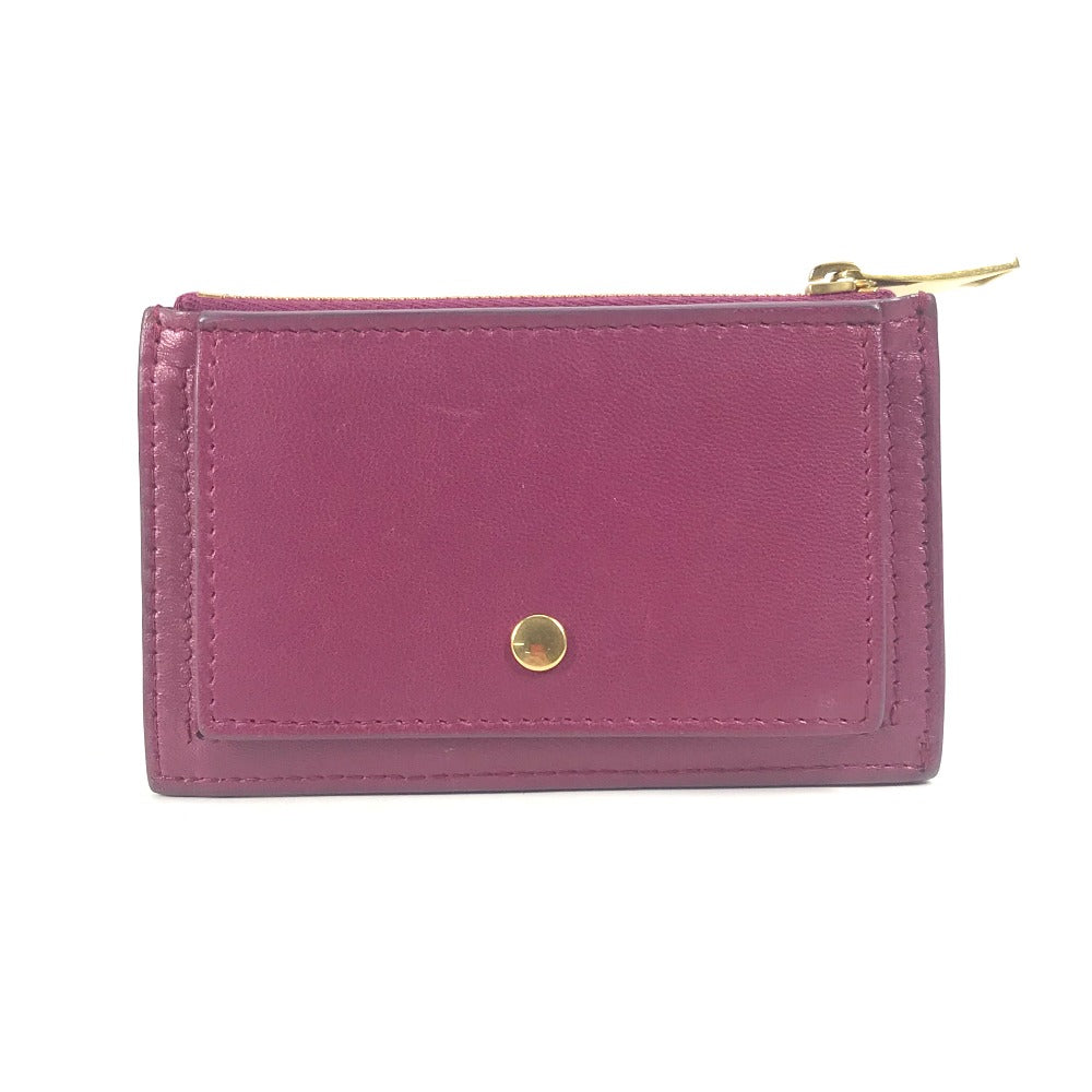 BOTTEGAVENETA Coin case leather purple Fragment case INTRECCIATO Women Used Authentic