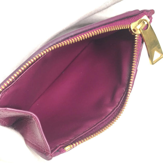 BOTTEGAVENETA Coin case leather purple Fragment case INTRECCIATO Women Used Authentic