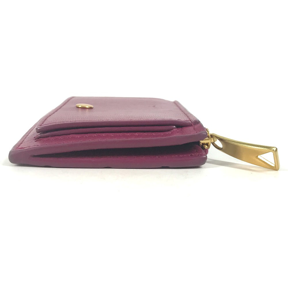 BOTTEGAVENETA Coin case leather purple Fragment case INTRECCIATO Women Used Authentic