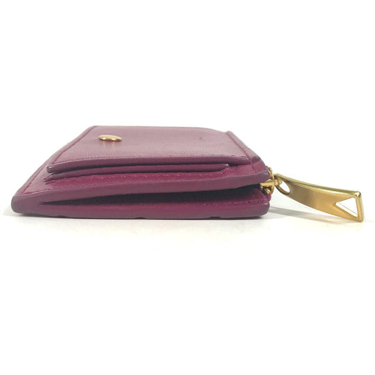 BOTTEGAVENETA Coin case leather purple Fragment case INTRECCIATO Women Used Authentic