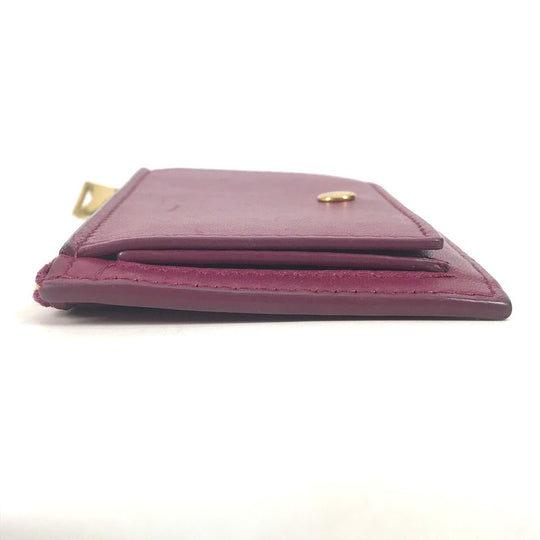 BOTTEGAVENETA Coin case leather purple Fragment case INTRECCIATO Women Used Authentic