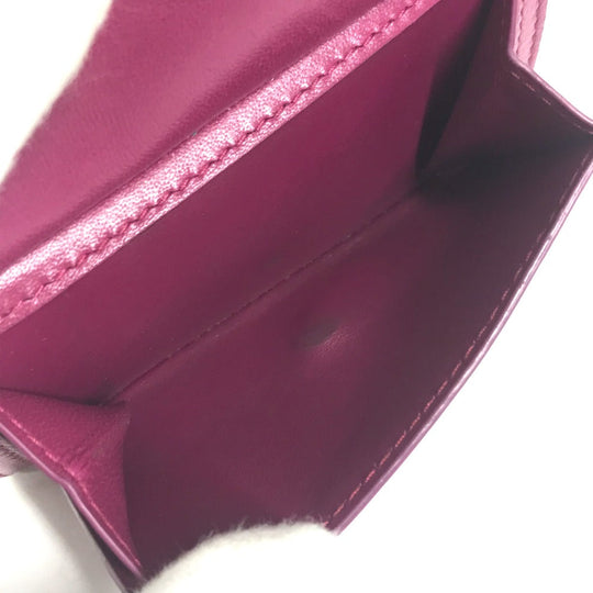 BOTTEGAVENETA Coin case leather purple Fragment case INTRECCIATO Women Used Authentic