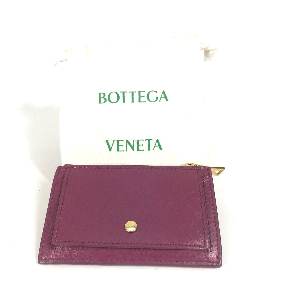 BOTTEGAVENETA Coin case leather purple Fragment case INTRECCIATO Women Used Authentic