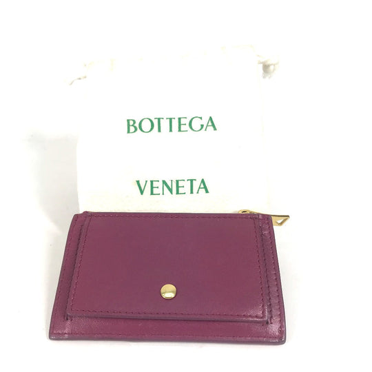 BOTTEGAVENETA Coin case leather purple Fragment case INTRECCIATO Women Used Authentic