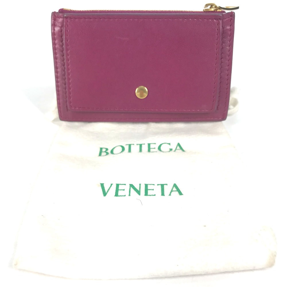 BOTTEGAVENETA Coin case leather purple Fragment case INTRECCIATO Women Used Authentic