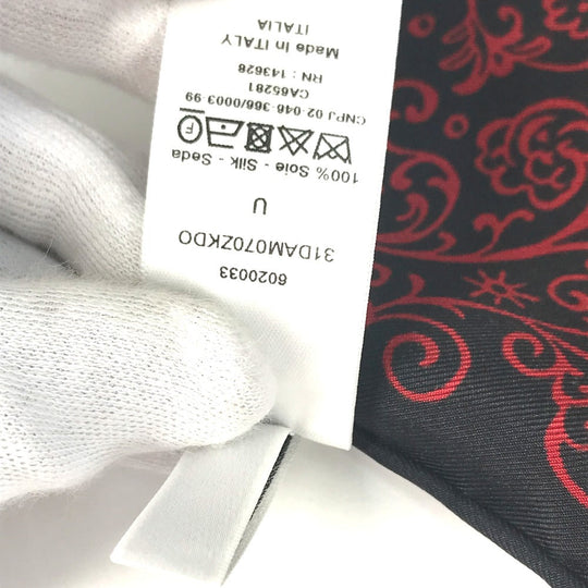 Dior scarf silk black logo paisley Women Used Authentic